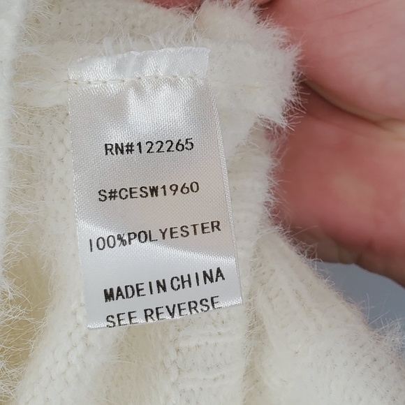 Adora Fuzzy Glitter Stripe Long Mockneck Sweater Size: M/L - Picture 4 of 6